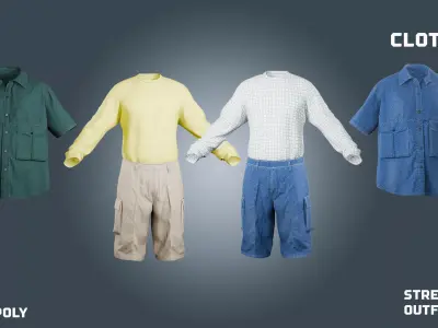 street worker - clothyfic outfit Low-poly 3D model