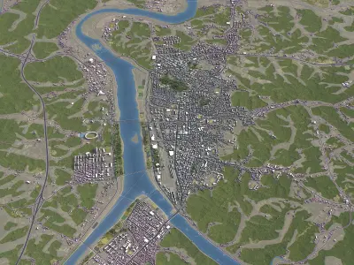 Andong - City 3D Model Low-poly 3D model