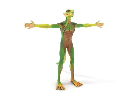 Green Reptilian Alien model pack Low-poly 3D model
