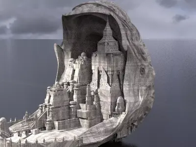 Easter Egg Fantasy City Kit bash 3D model