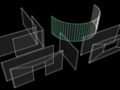 Interior old wall- modular  Low-poly 3D model