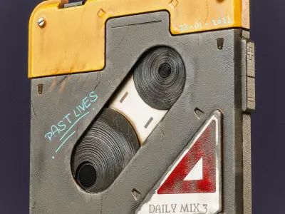 Sci-fi Retro Tape PBR Low-poly 3D model