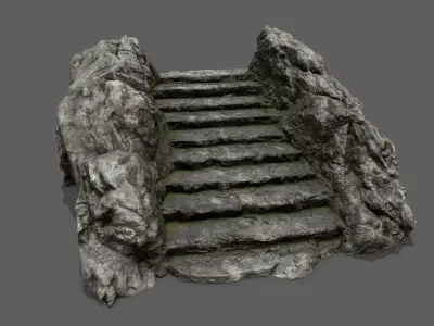 Stairs stone staircase Low-poly 3D model buy