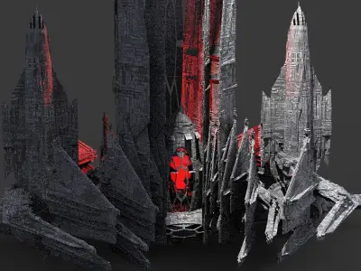 Space ShipDrake interceptor Kitbash  3D model