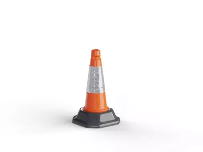Road Cone 02 Orange Low-poly 3D model
