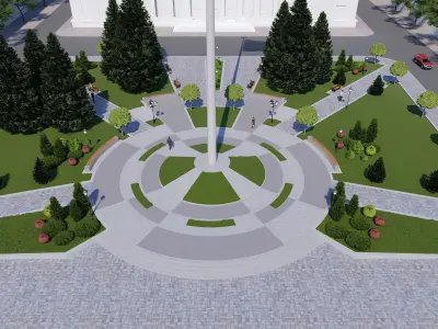 3d model of a flagpole 3D model