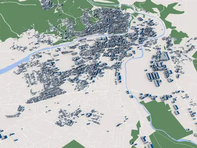 Cityscape Mitrovica Kosovo 3D model