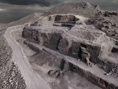 Remote Quarry Multipurpose 3D Terrain Model 3D model