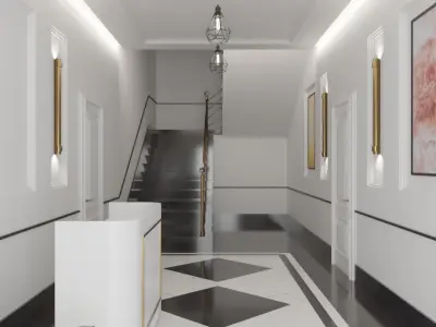 Realistic Hall Office 3D model