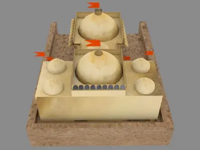 Temple 3d model lowpoly  fbx obj mb ma game ready texture Low-poly 3D model