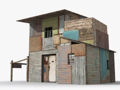 Slum x7 Low-poly 3D model