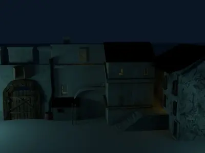 old housese Low-poly 3D model