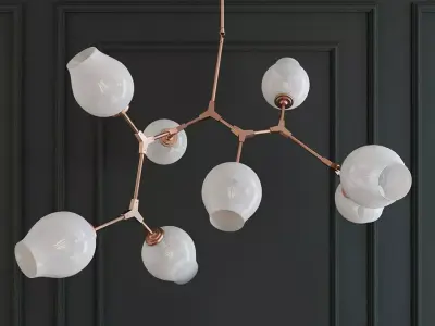 Chandelier  branching bubble chandelier 8 milk 3D model