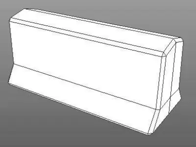 Concrete Road Block Gameready Low-poly 3D model