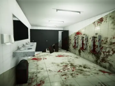 Public Bathroom Clean BloodDirt Low-poly 3D model