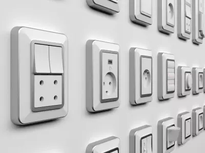 LK FUGA STRONG Sockets and Switches 3D model 3D model