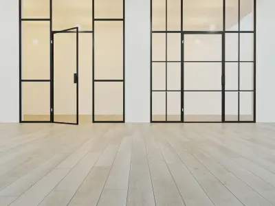 Glass partition door  Set 12 Low-poly 3D model