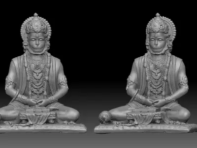 meditaion hanuman 3d printable model 3D print model