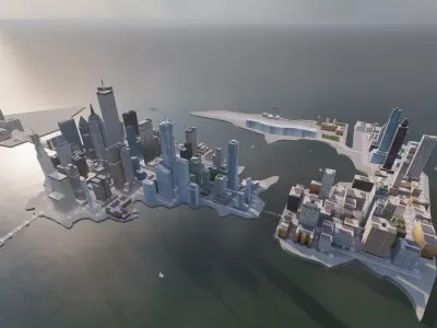 City-modern city- urban 3D model 6