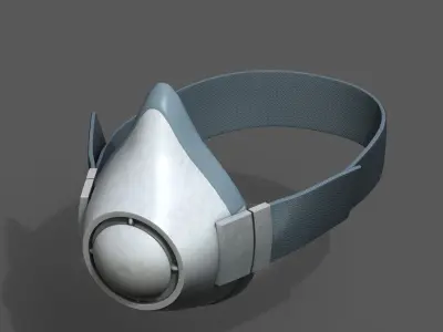 Gas mask protection safety futuristic technology  Low-poly 3D model