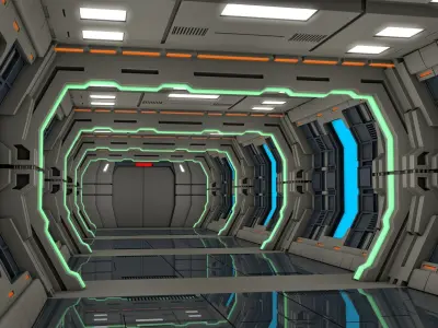 Sci Fi Corridor 3D model 95