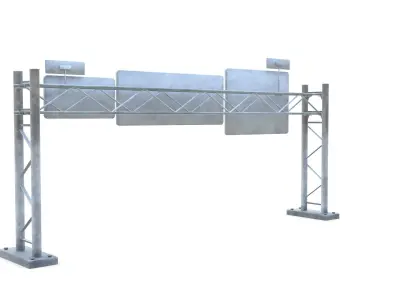 Highway Sign 04 Low-poly 3D model