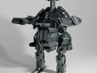 LowPoly Mech robot Low-poly 3D model