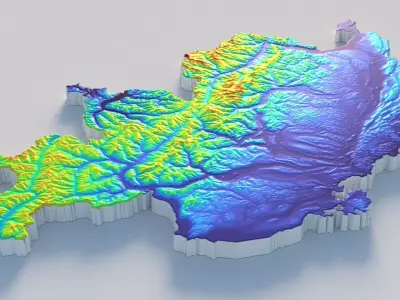 Switzerland Terrain Country 3D model