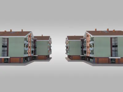Suburban Condos 3 Low-poly 3D model