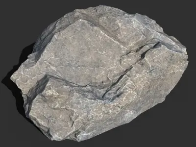 Low poly sharp blocky gray rock formation 181112 Low-poly 3D model
