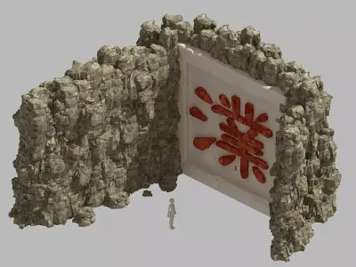 Mountain - Stone Wall 332 3D model