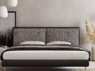 scandinavian bedroom scene 3D model