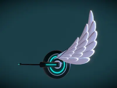 Wing Headphone Low-poly 3D model