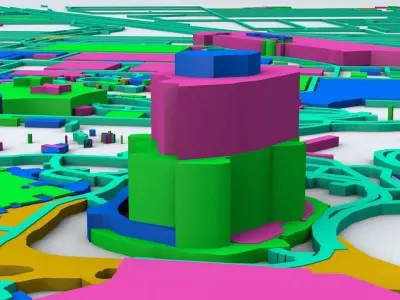 Disneyland Los Angeles Road Network Buildings and Streets 3D model