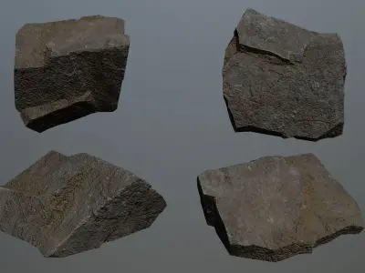 Rock Set 6 piece of Low-poly 3D model