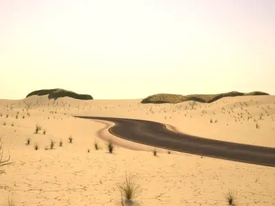 Tileable desert road 3D model