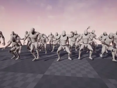 Searche Horror Animations UE4 skeleton 26pc Low-poly 3D model