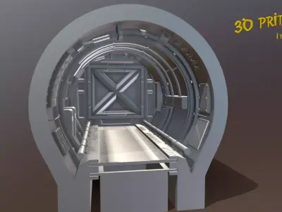 Sci-Fi Corridor Pack Low-poly 3D model