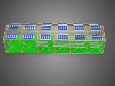 SOLAR POWER HYDROPONIC AEROPONIC GREENHOUSE HOTHOUSE FARM GARDEN 3D model