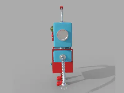 Robotic toy robot Low-poly 3D model