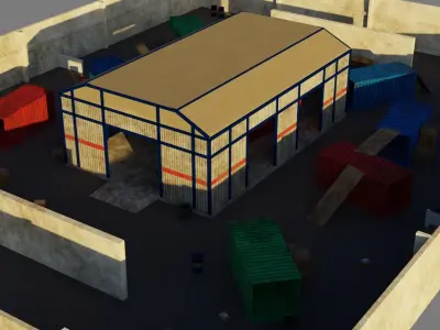 FPS Game Environment - PBR Low-poly 3D model