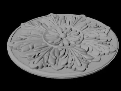 rosette decorative medallion 3D model 8