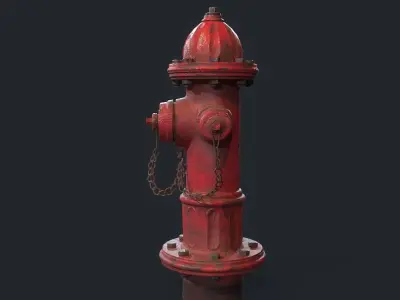 Urban Fire Hydrant Low-poly 3D model