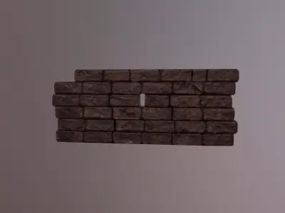 Stone Brick Wall Low-poly 3D model