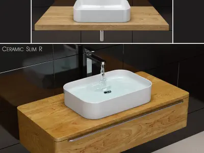 sink Ravak Ceramic Slim R 3D model