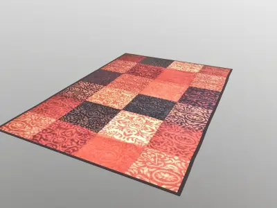 Doormat rug with squares 3D model