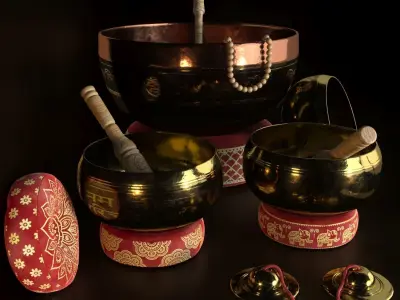 Tibetan singing bowls for SPA 3D model