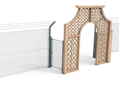 Wood Garden Gate 3D model