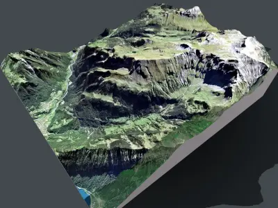 Mountain landscape  Sulegg Alps Switzerland 3D model
