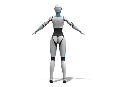 Android Robot Character  Low-poly 3D model